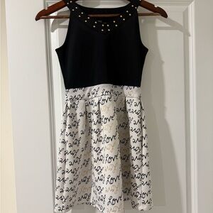 Epic Threads Black and White Fit and Flare Dress